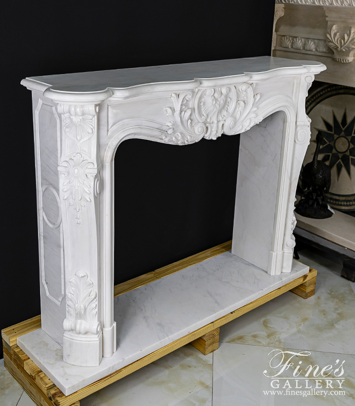 Marble Fireplaces  - Louis XVI Mantel Extra White Superior Surround - MFP-1856